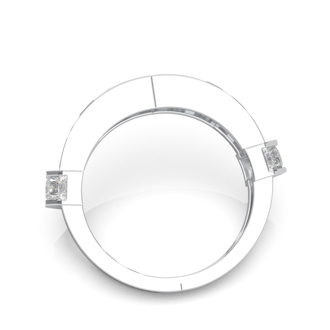 2.30 ct Moissanite Wedding Bands in 10k White Gold