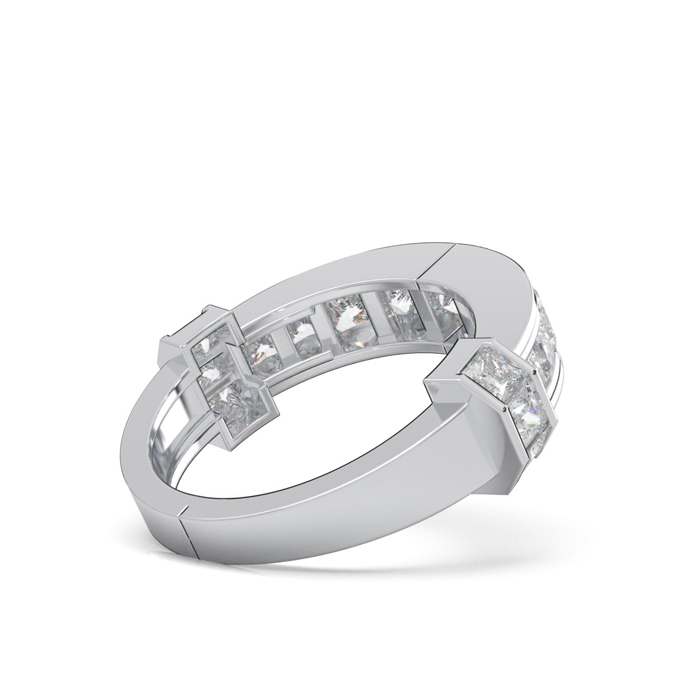 2.30 ct Moissanite Wedding Bands in 14k White Gold