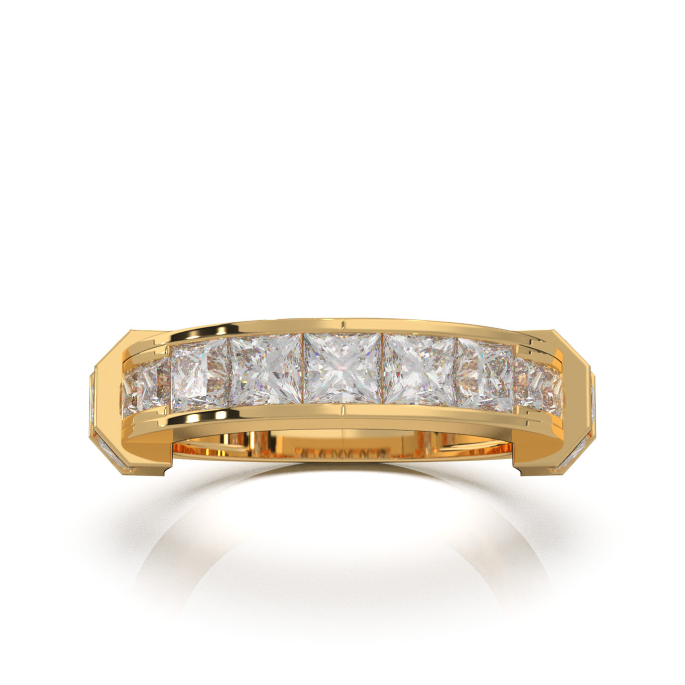 2.30 ct Moissanite Wedding Bands in 10k Yellow Gold