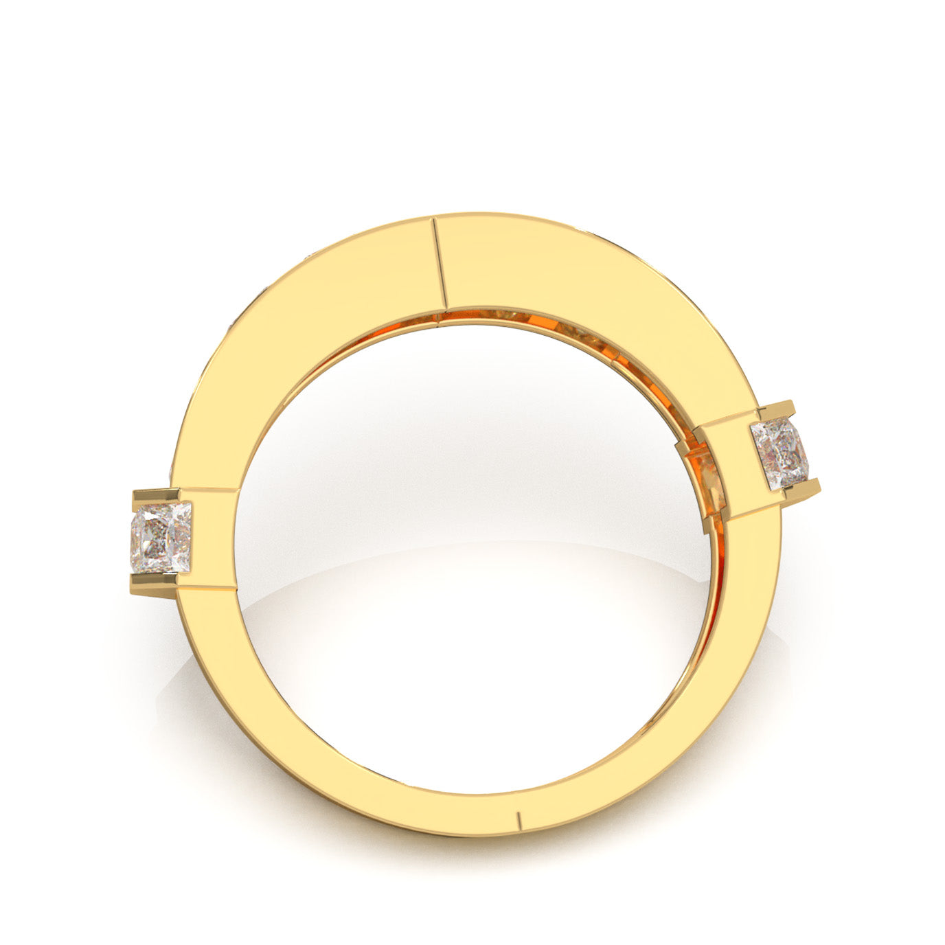 2.30 ct Moissanite Wedding Bands in 10k Yellow Gold