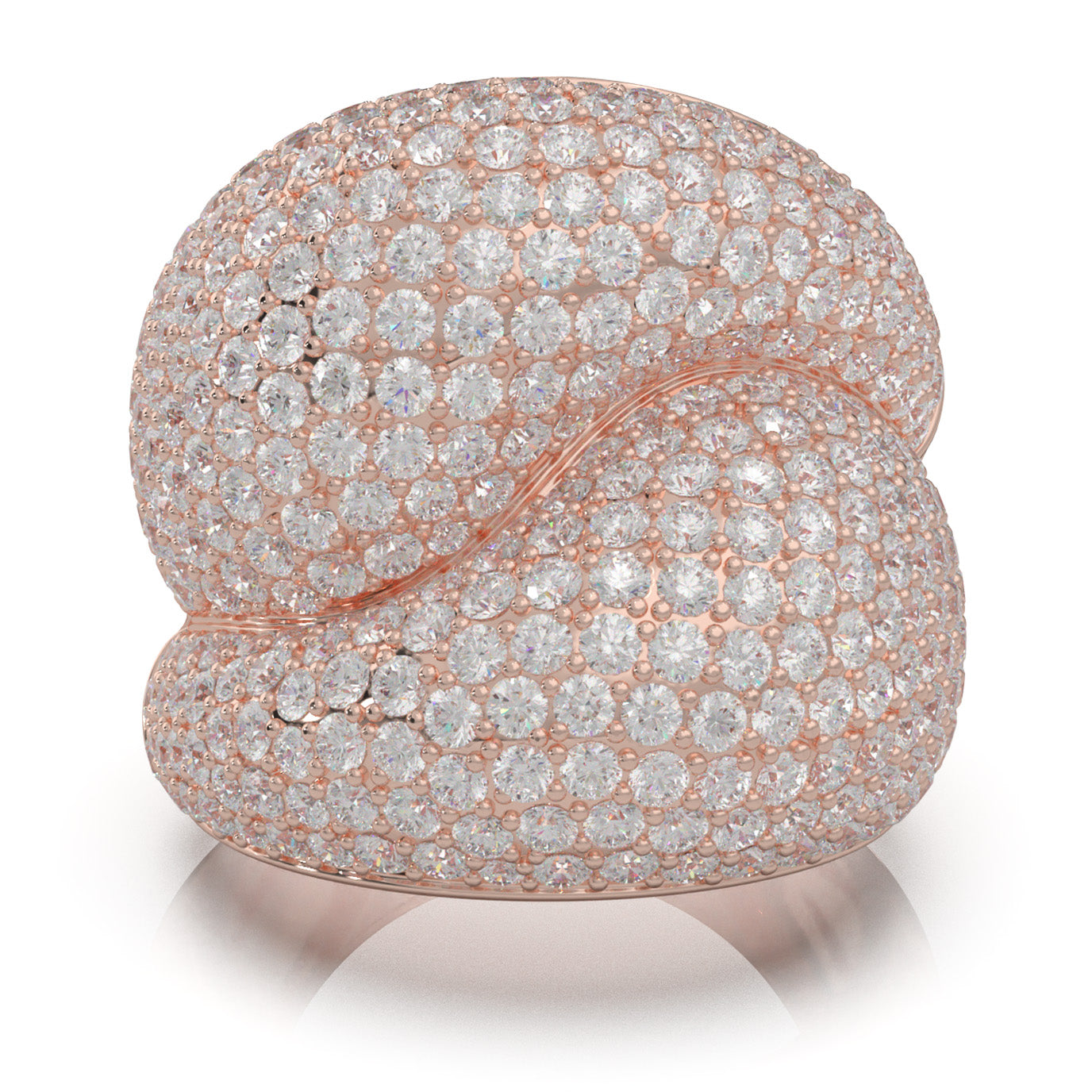 7.20 ct Natural Diamond Fancy Rings in 10k Rose Gold