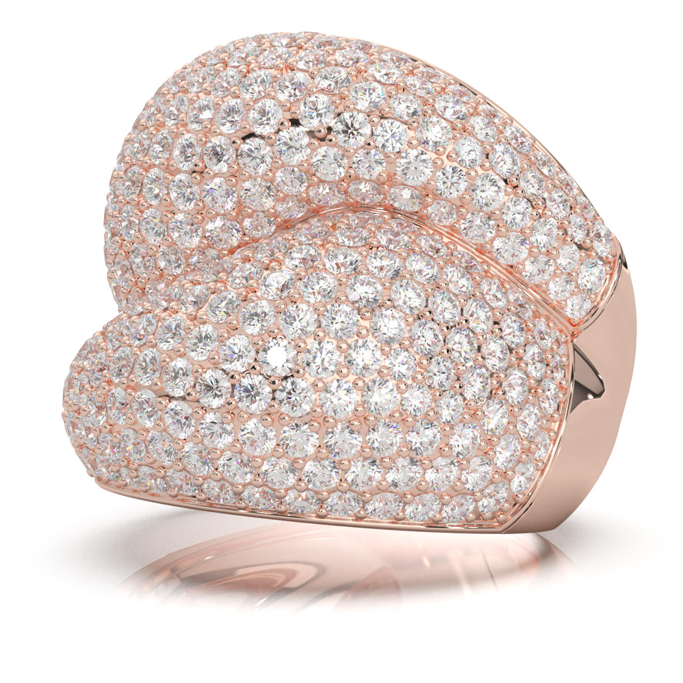 7.20 ct Moissanite Fancy Rings in 14k Rose Gold