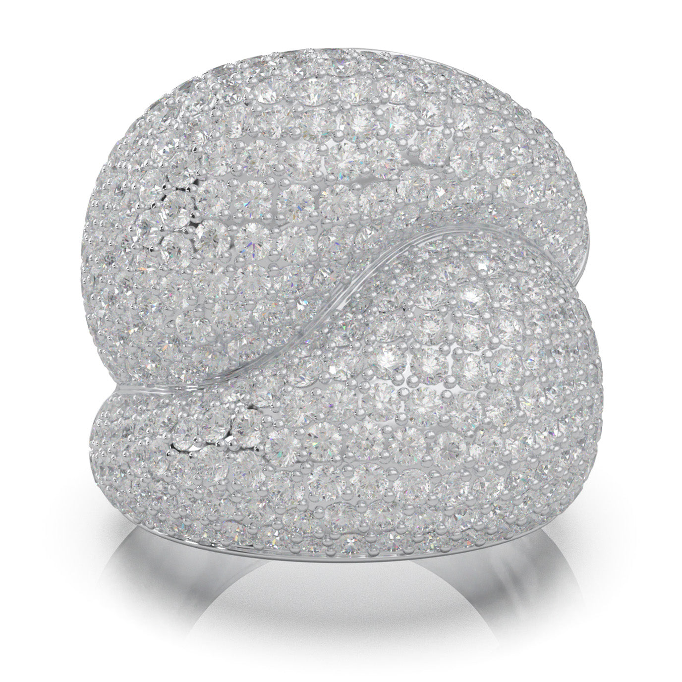 7.20 ct Moissanite Fancy Rings in 14k White Gold