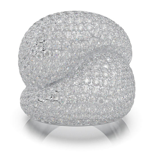 7.20 ct Natural Diamond Fancy Rings in 14k White Gold