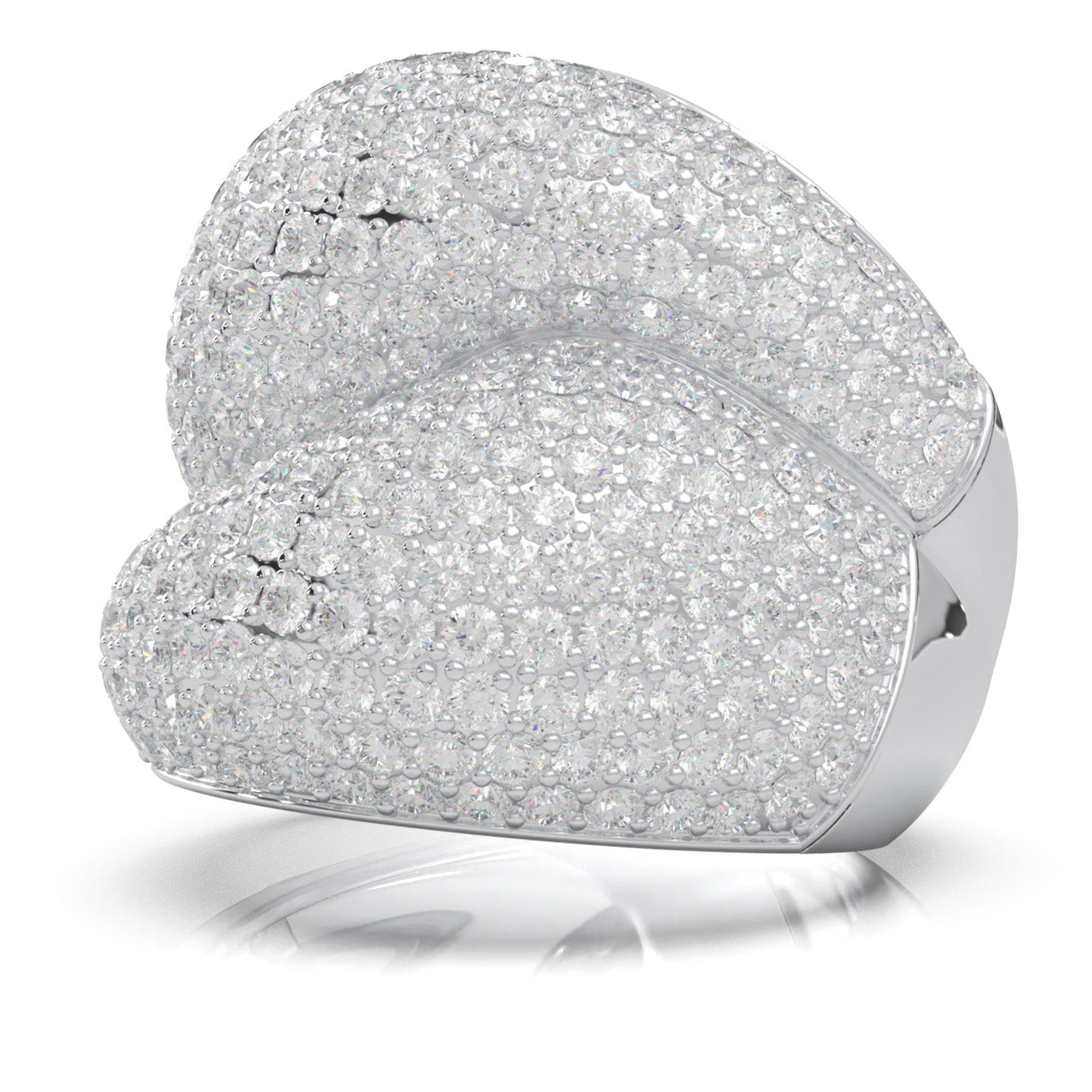 7.20 ct Natural Diamond Fancy Rings in 10k White Gold