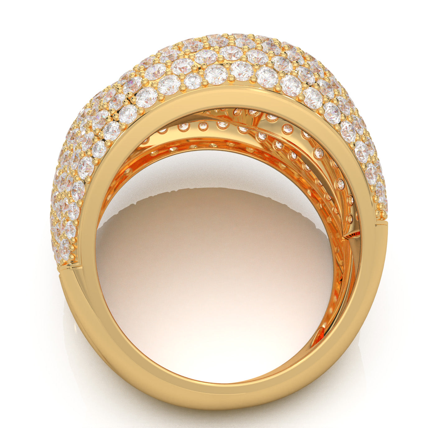 7.20 ct Moissanite Fancy Rings in 10k Yellow Gold