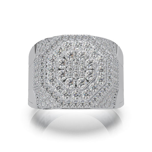3.50 ct Natural Diamond Mens Rings in 14k White Gold