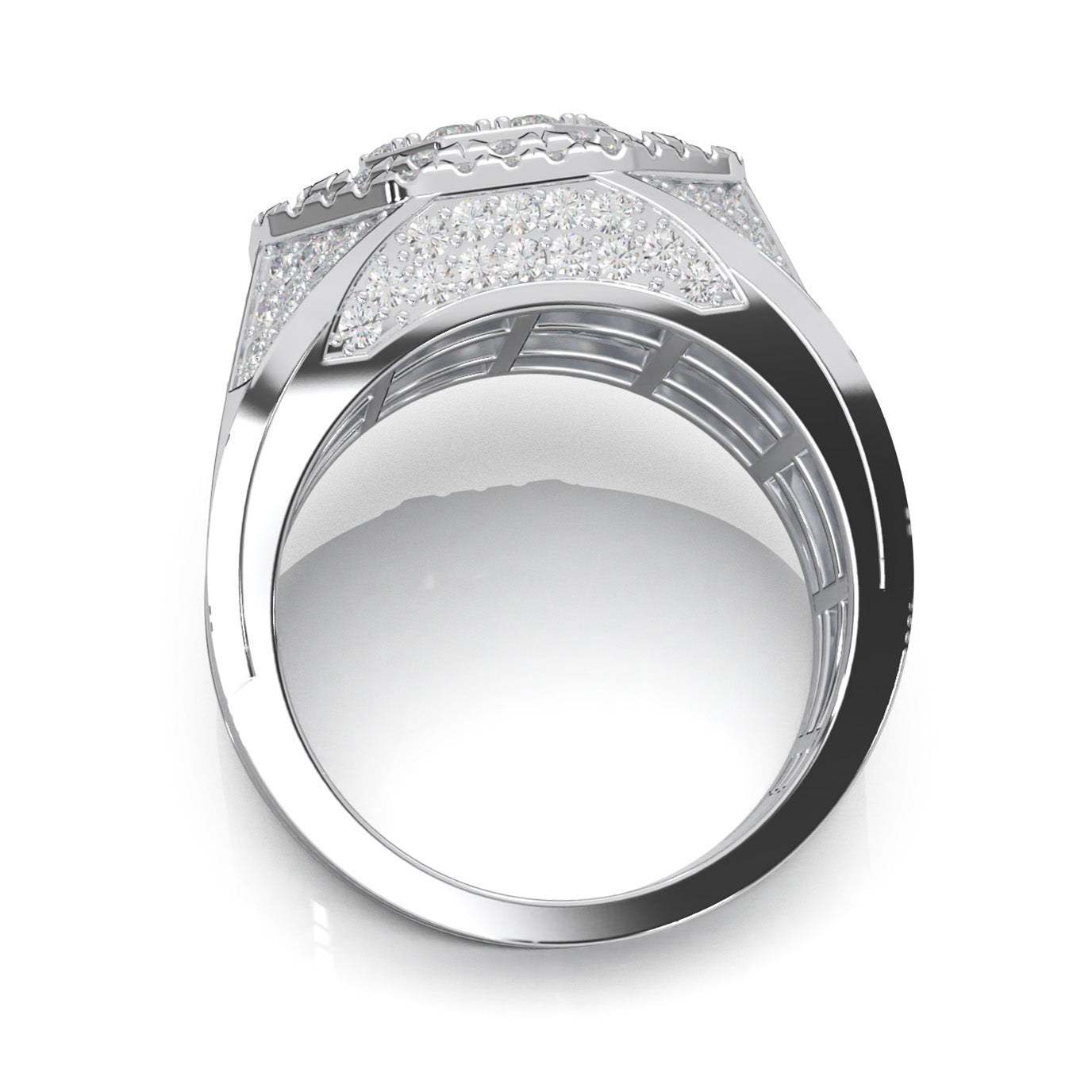 3.50 ct Natural Diamond Mens Rings in 14k White Gold