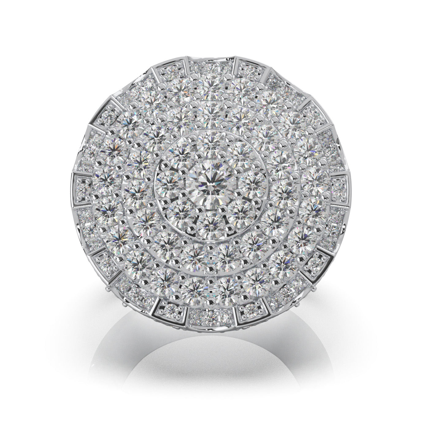 6.90 ct Natural Diamond Statement Mens Rings in 14k White Gold