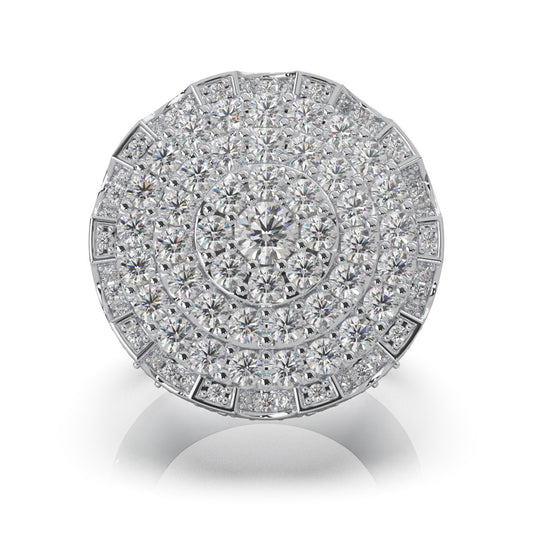 6.90 ct Moissanite Statement Rings in 14k White Gold
