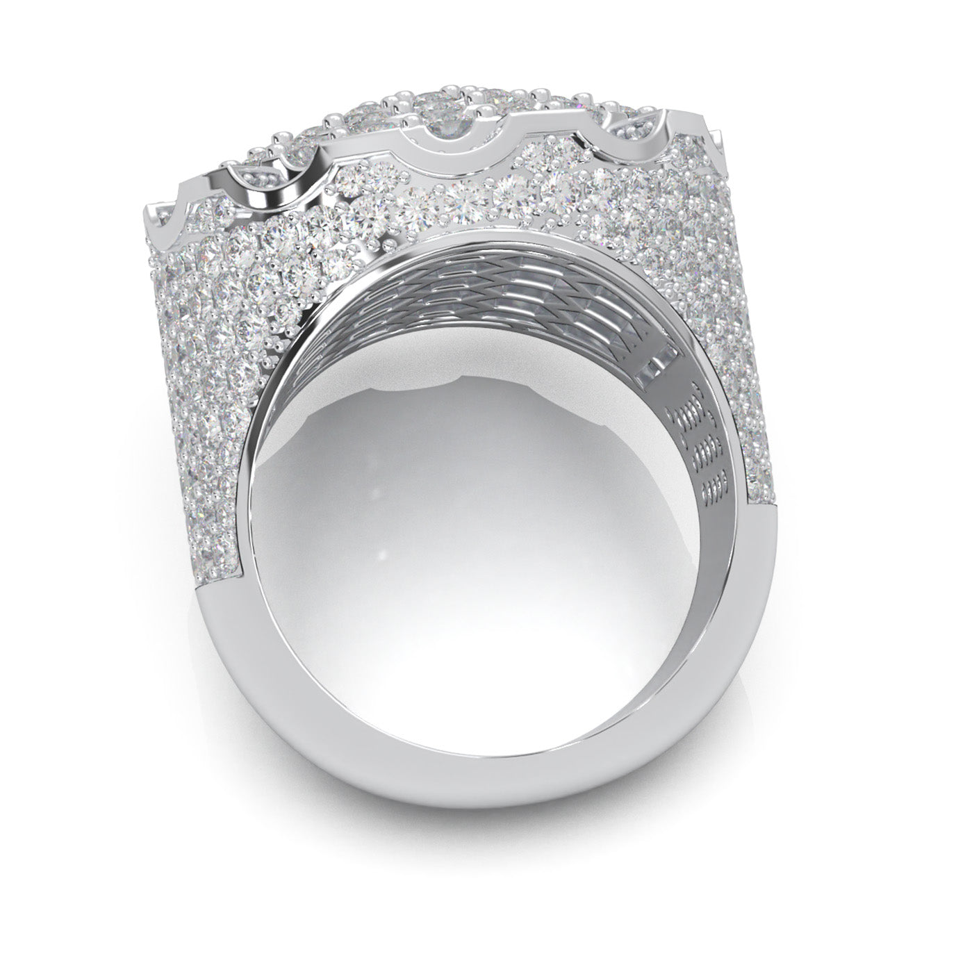 6.90 ct Natural Diamond Statement Mens Rings in 14k White Gold