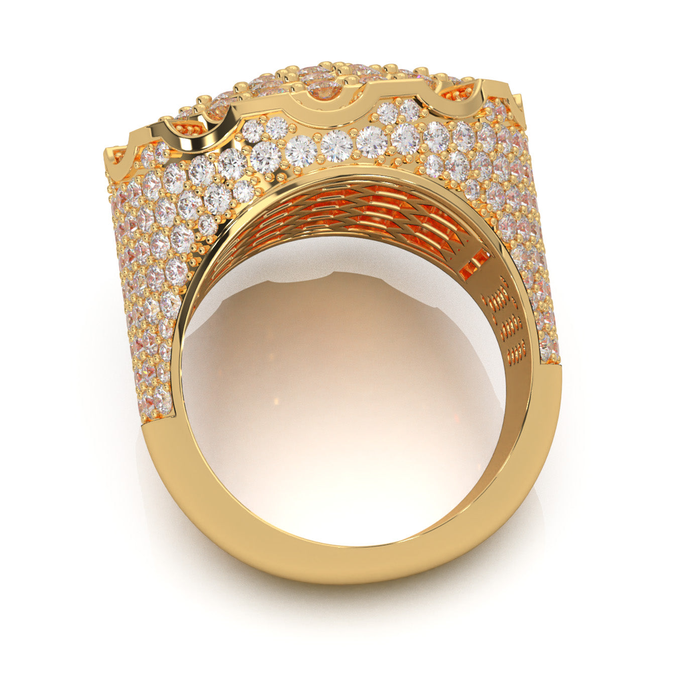 6.90 ct Natural Diamond Statement Mens Rings in 14k Yellow Gold