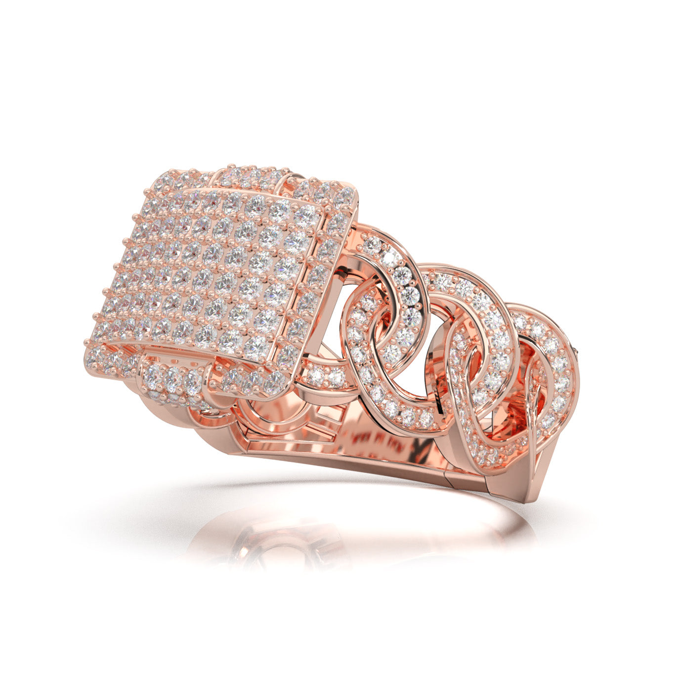 1.60 ct Natural Diamond Statement Mens Rings in 14k Rose Gold