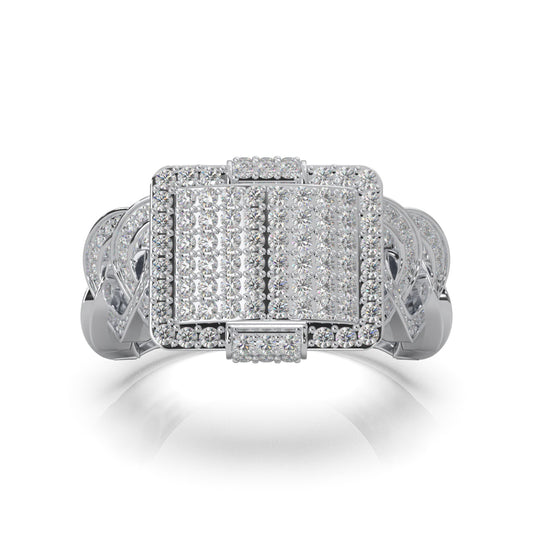 1.60 ct Moissanite Statement Rings in 14k White Gold