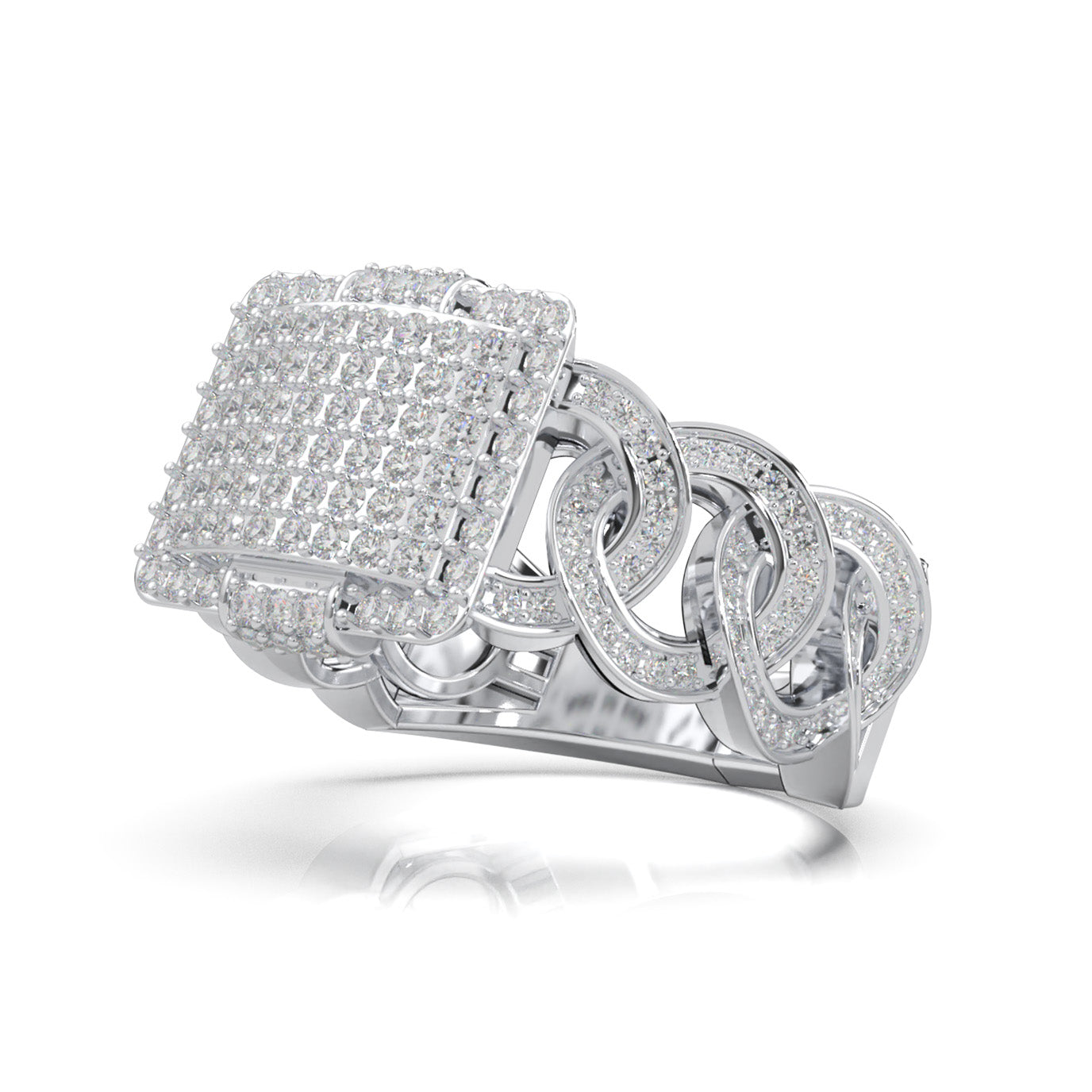 1.60 ct Moissanite Statement Rings in 14k White Gold
