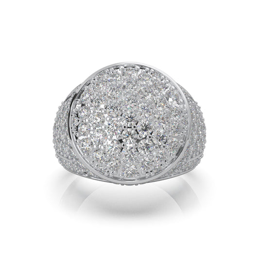 4.80 ct Natural Diamond Statement Rings in 10k White Gold