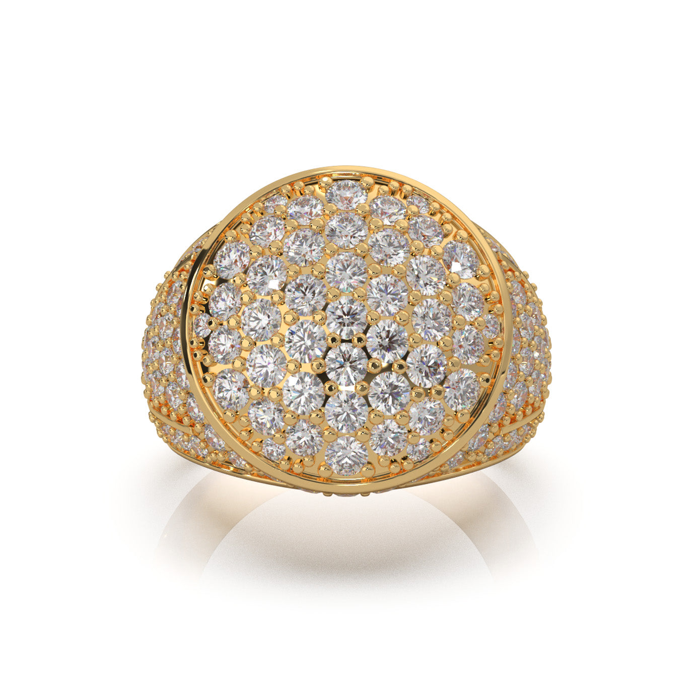 4.80 ct Natural Diamond Statement Mens Rings in 10k Yellow Gold