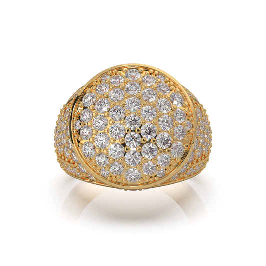 4.80 ct Natural Diamond Statement Mens Rings in 14k Yellow Gold