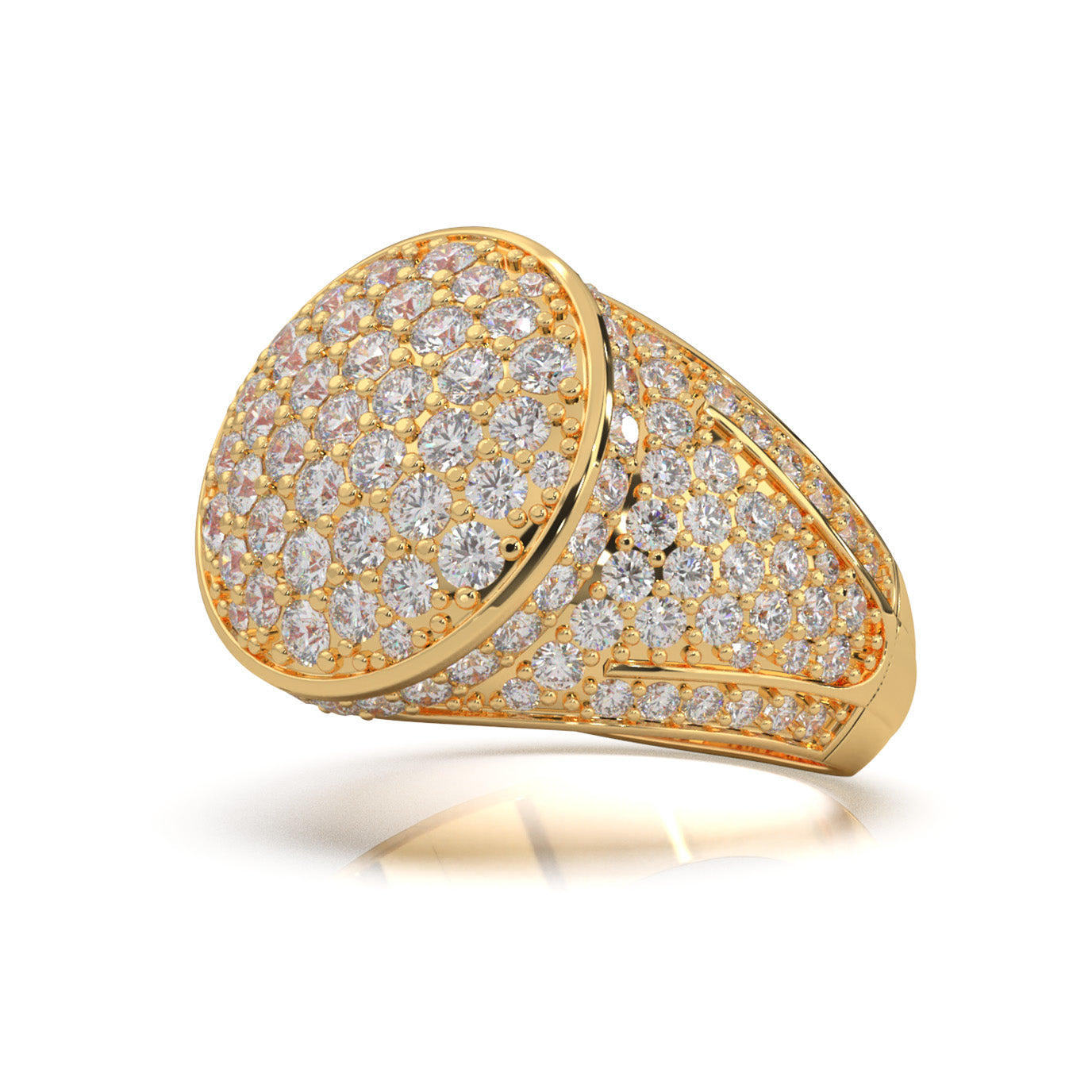 4.80 ct Moissanite Statement Mens Rings in 10k Yellow Gold