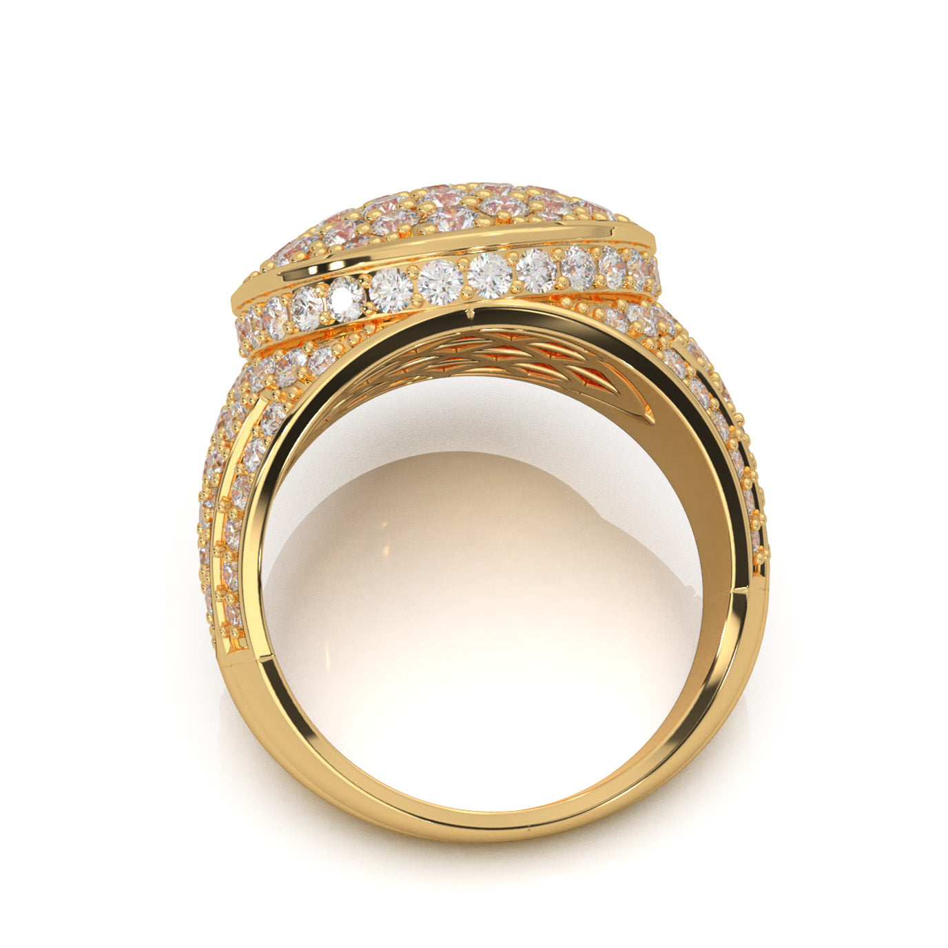 4.80 ct Natural Diamond Statement Mens Rings in 10k Yellow Gold