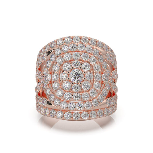 3.20 ct Lab Grown Diamond Engagement Rings in 14k Rose Gold