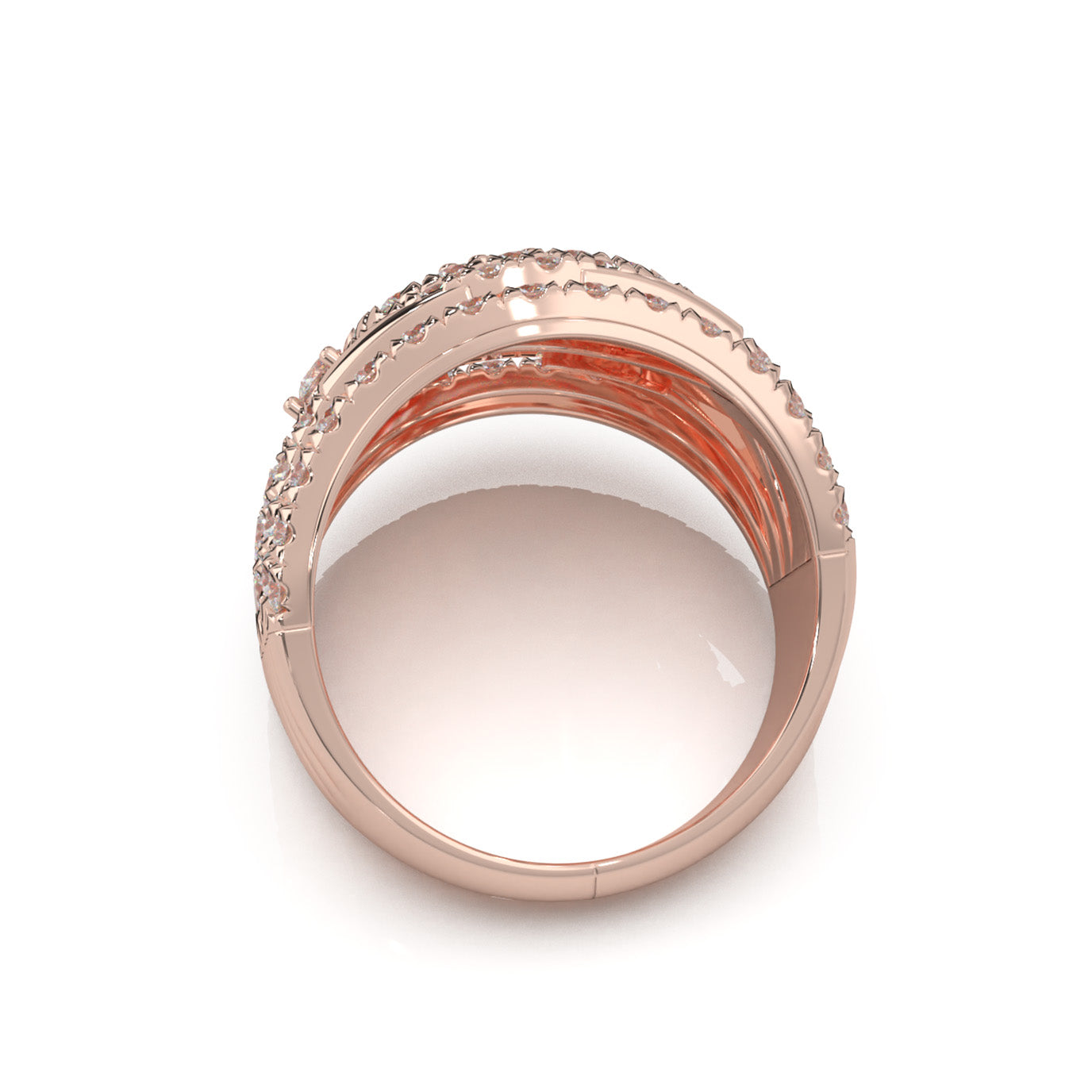 3.20 ct Lab Grown Diamond Engagement Rings in 14k Rose Gold