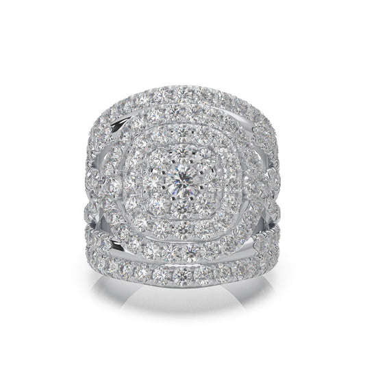 3.20 ct Moissanite Engagement Rings in 14k White Gold