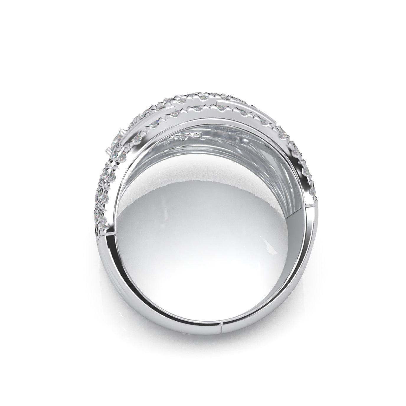 3.20 ct Lab Grown Diamond Engagement Rings in 14k White Gold