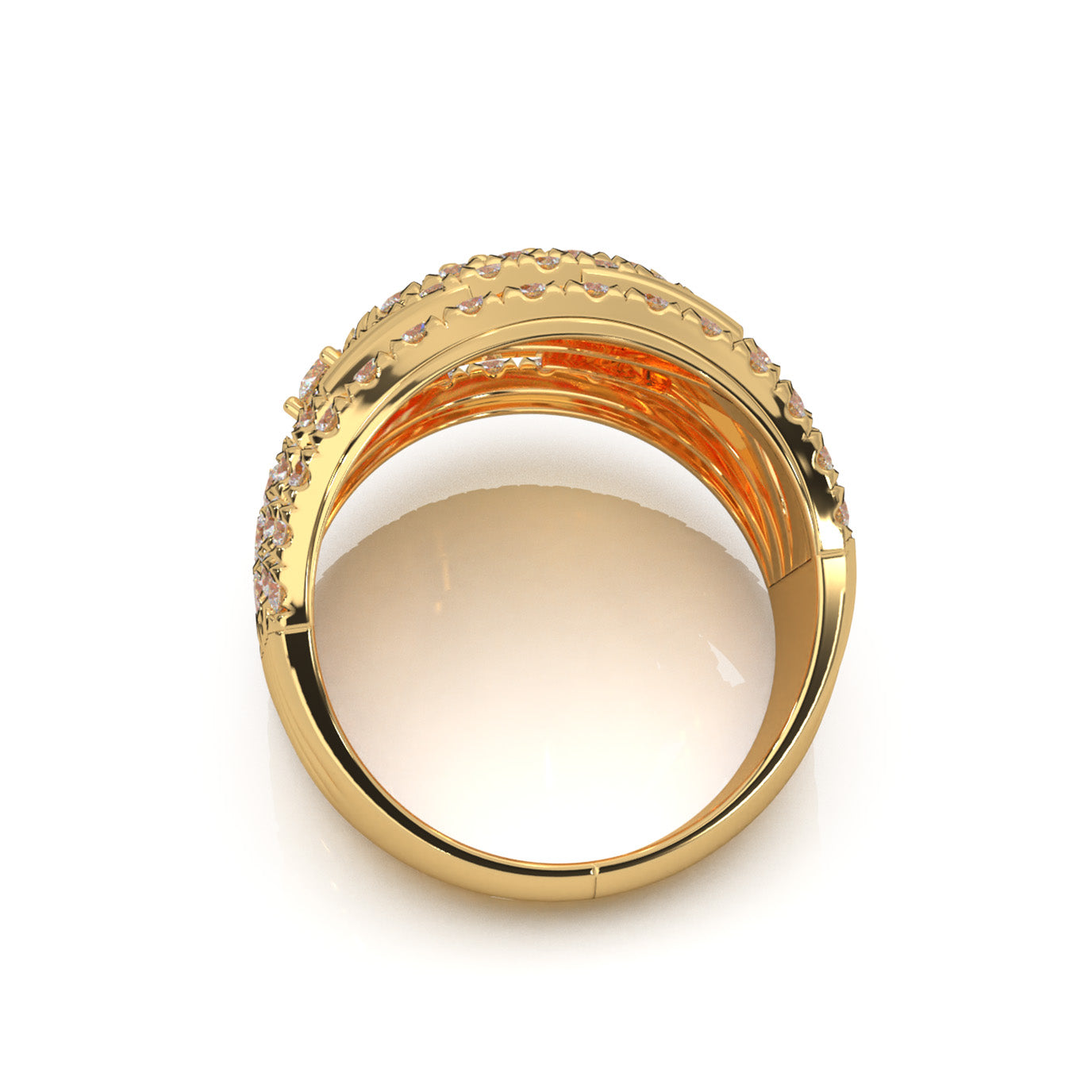 3.20 ct Lab Grown Diamond Engagement Rings in 14k Yellow Gold