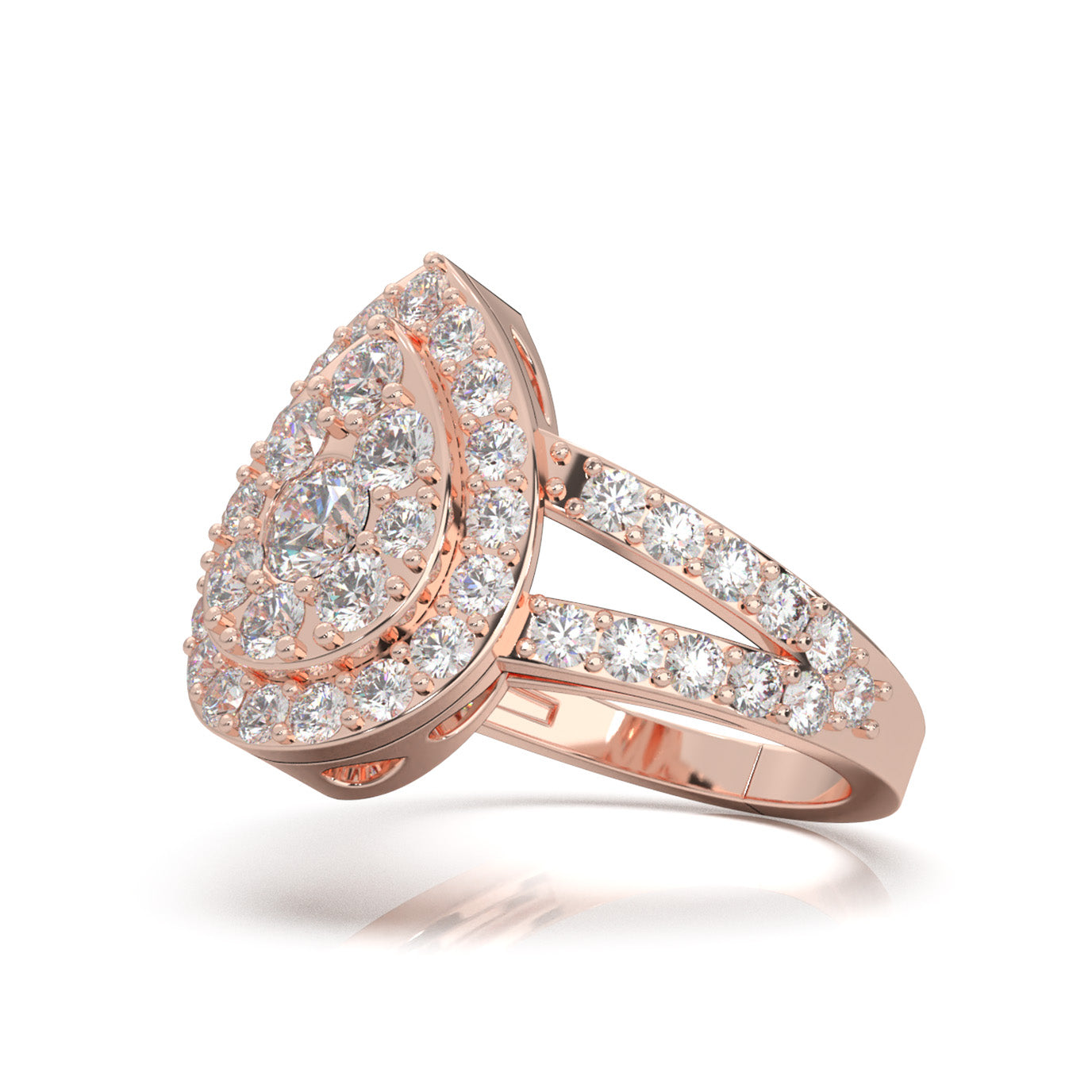 2.00 ct Natural Diamond Engagement Rings in 14k Rose Gold