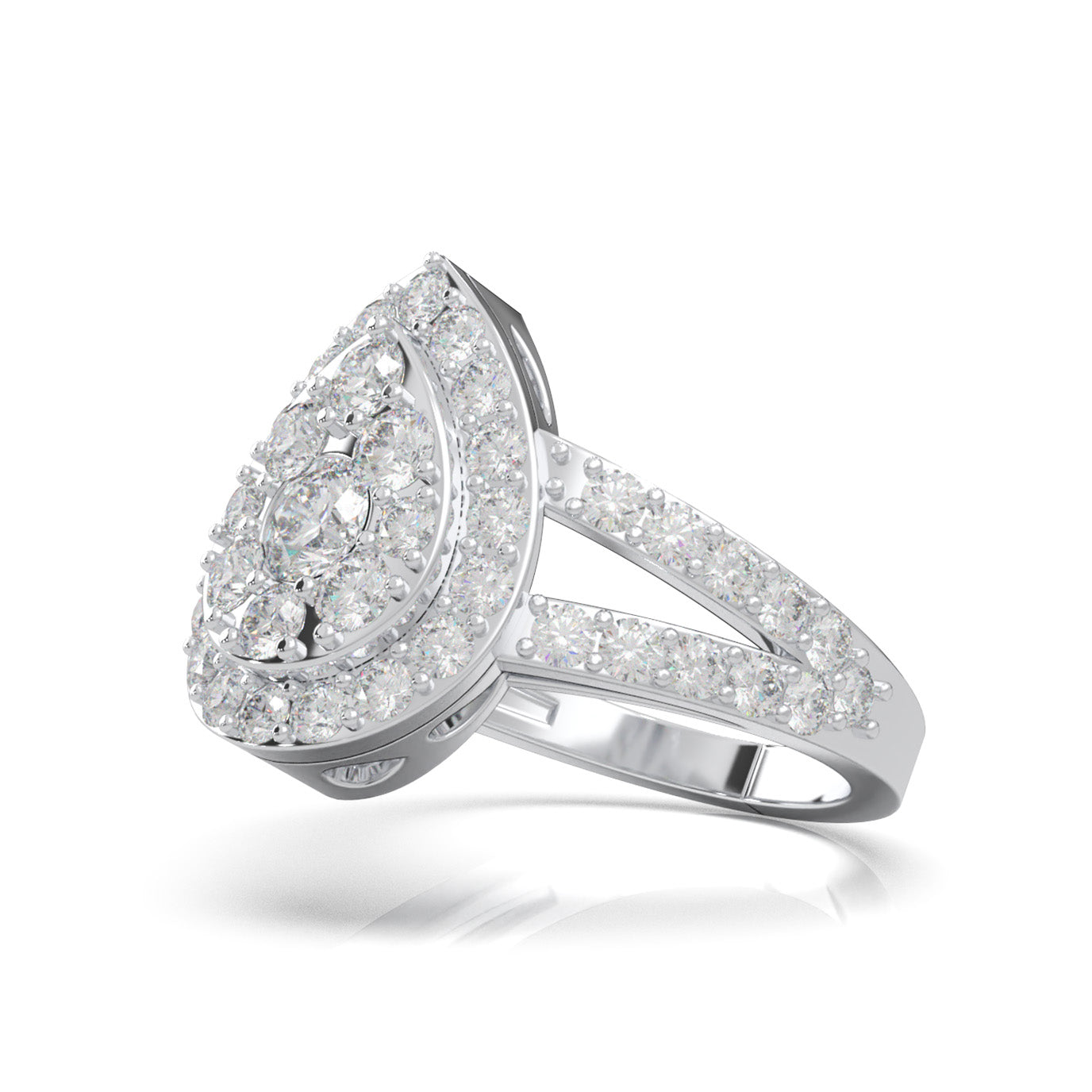 2.00 ct Natural Diamond Engagement Rings in 14k White Gold