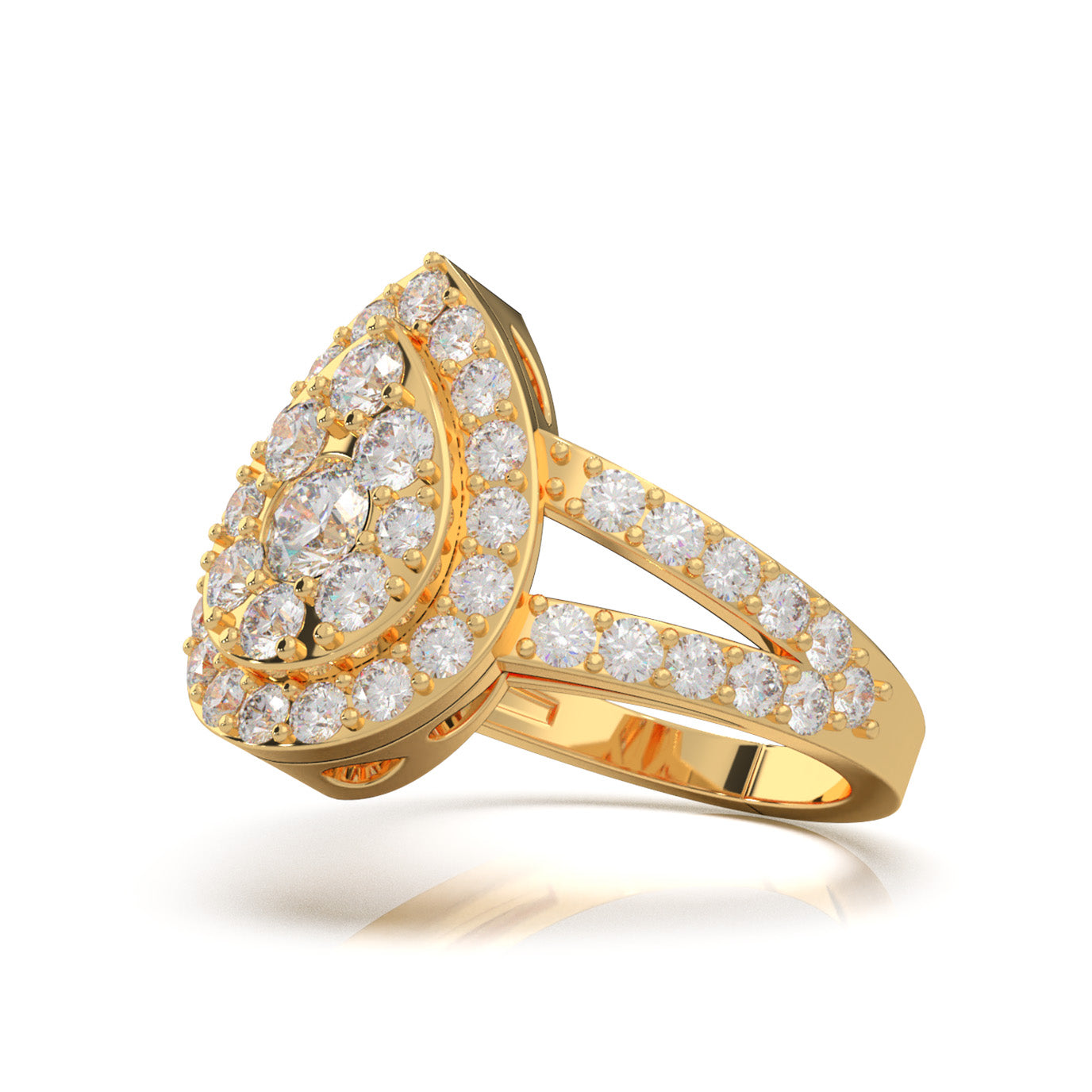 2.00 ct Moissanite Engagement Rings in 14k Yellow Gold