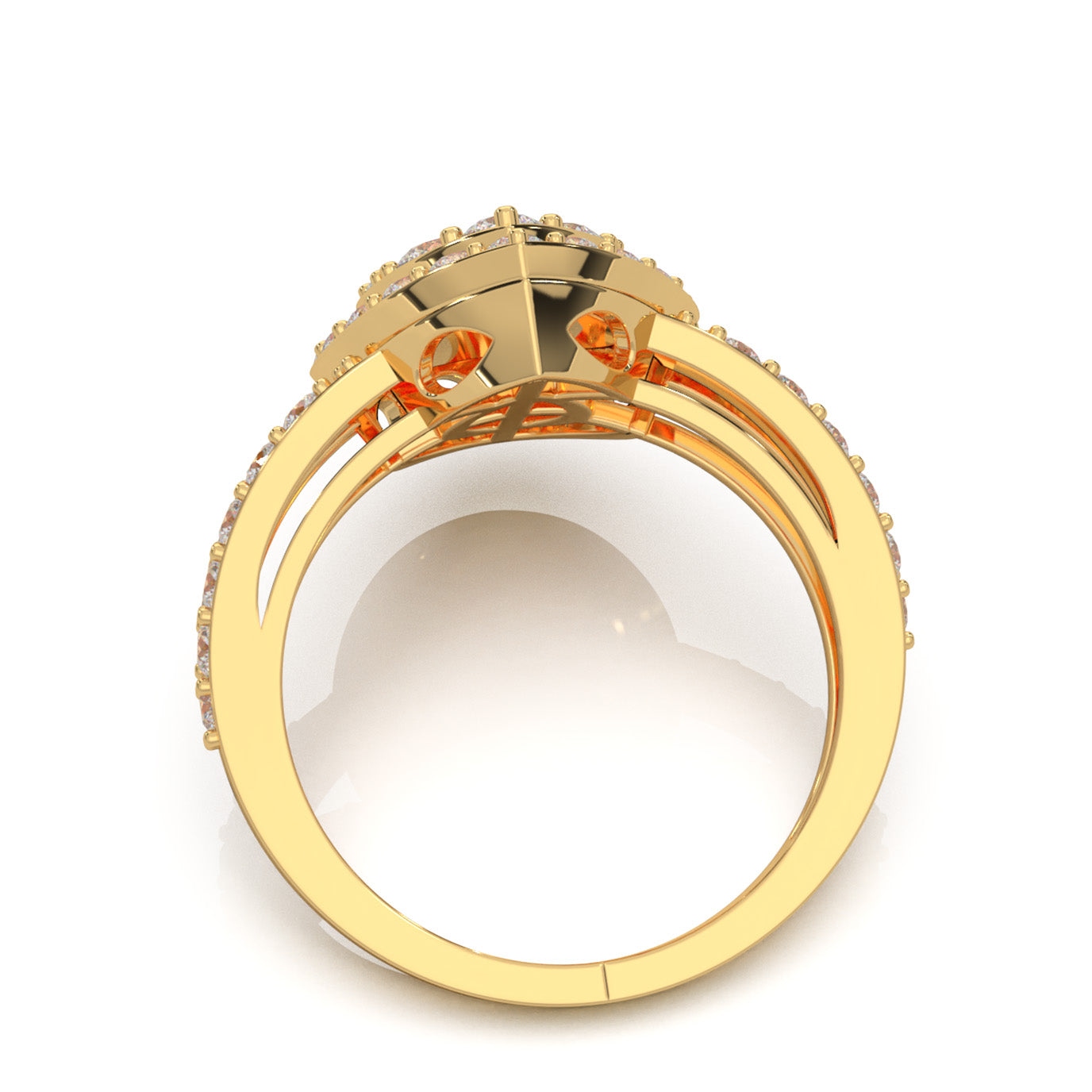2.00 ct Moissanite Engagement Rings in 14k Yellow Gold