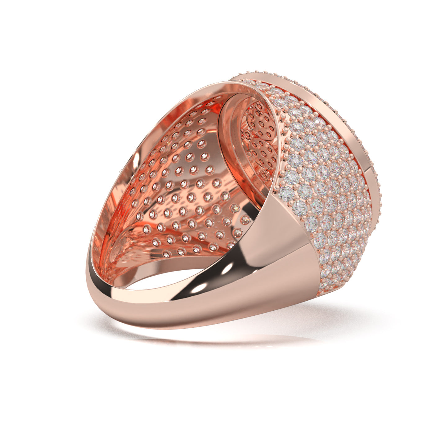 3.60 ct Moissanite Statement Mens Rings in 14k Rose Gold