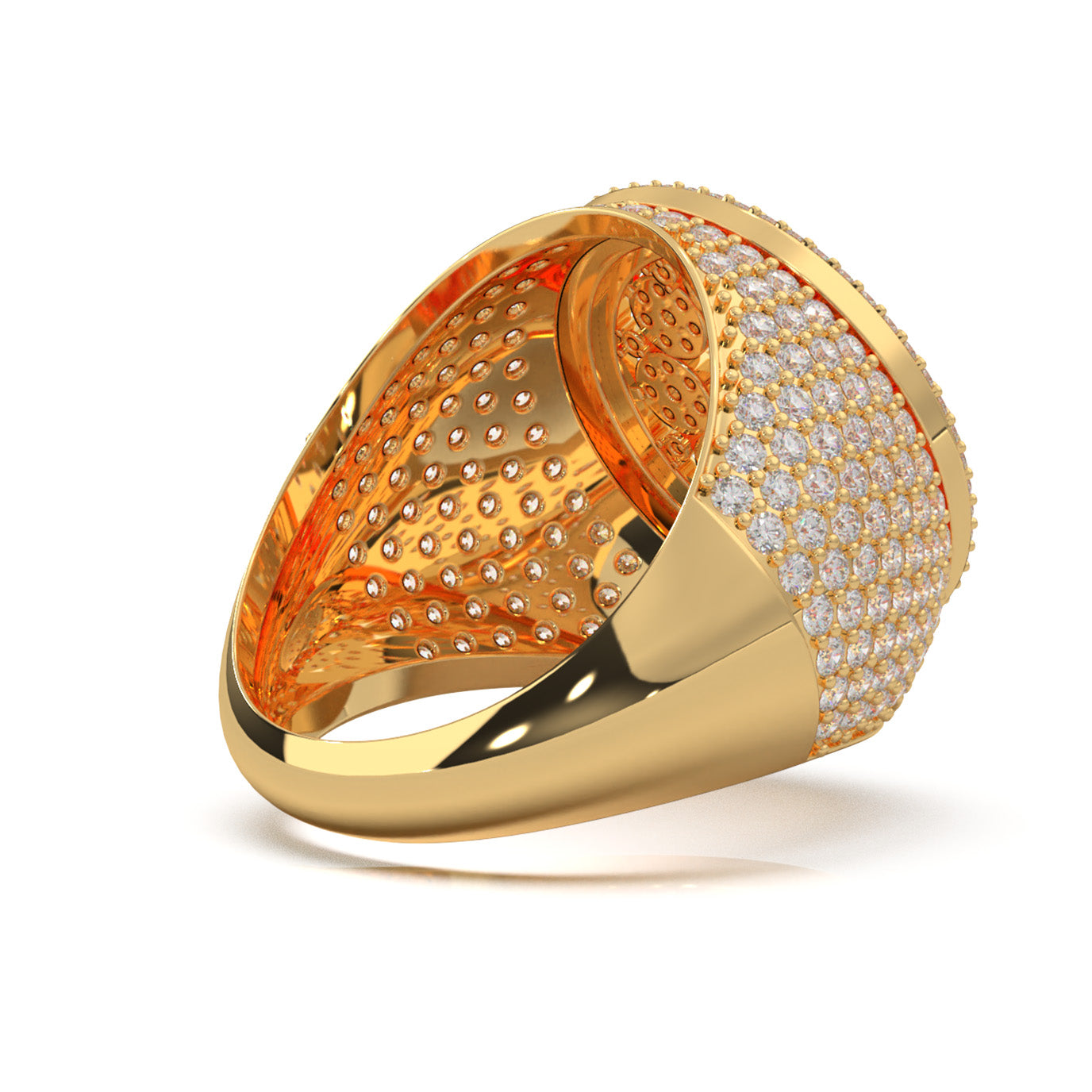 3.60 ct Moissanite Statement Mens Rings in 14k Yellow Gold