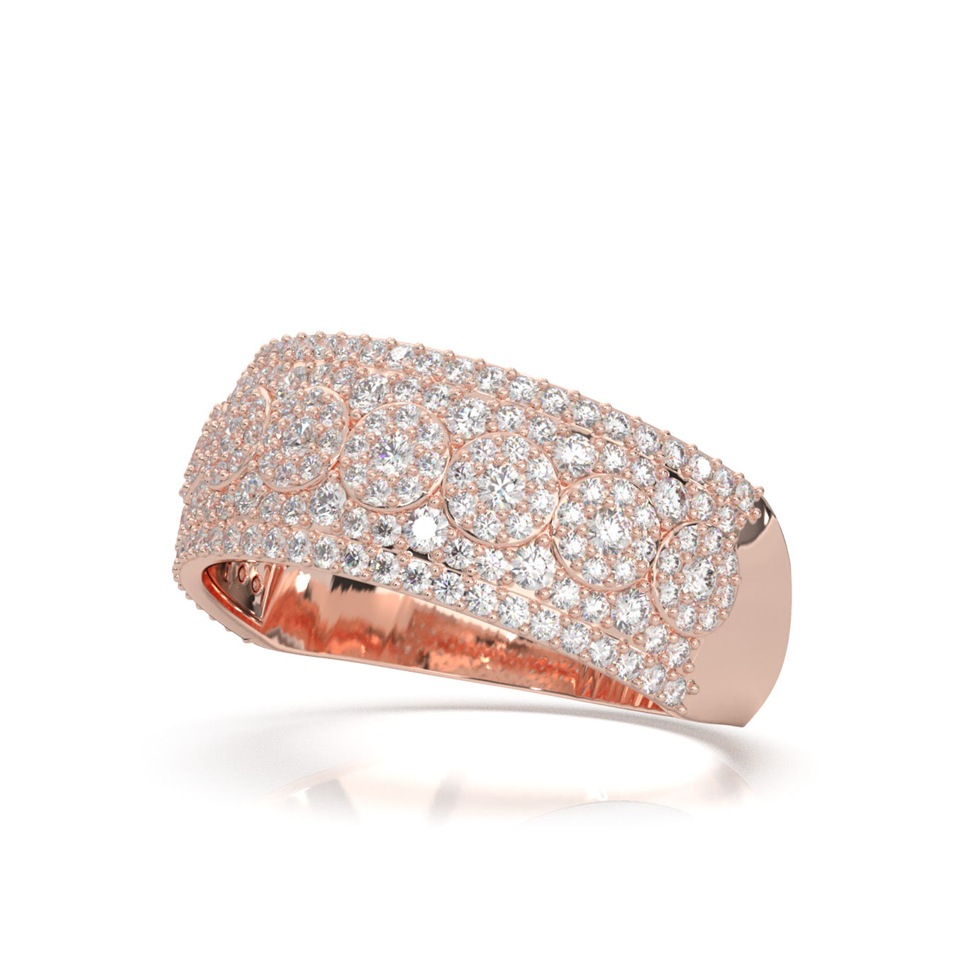 1.50 ct Moissanite Wedding Bands in 14k Rose Gold