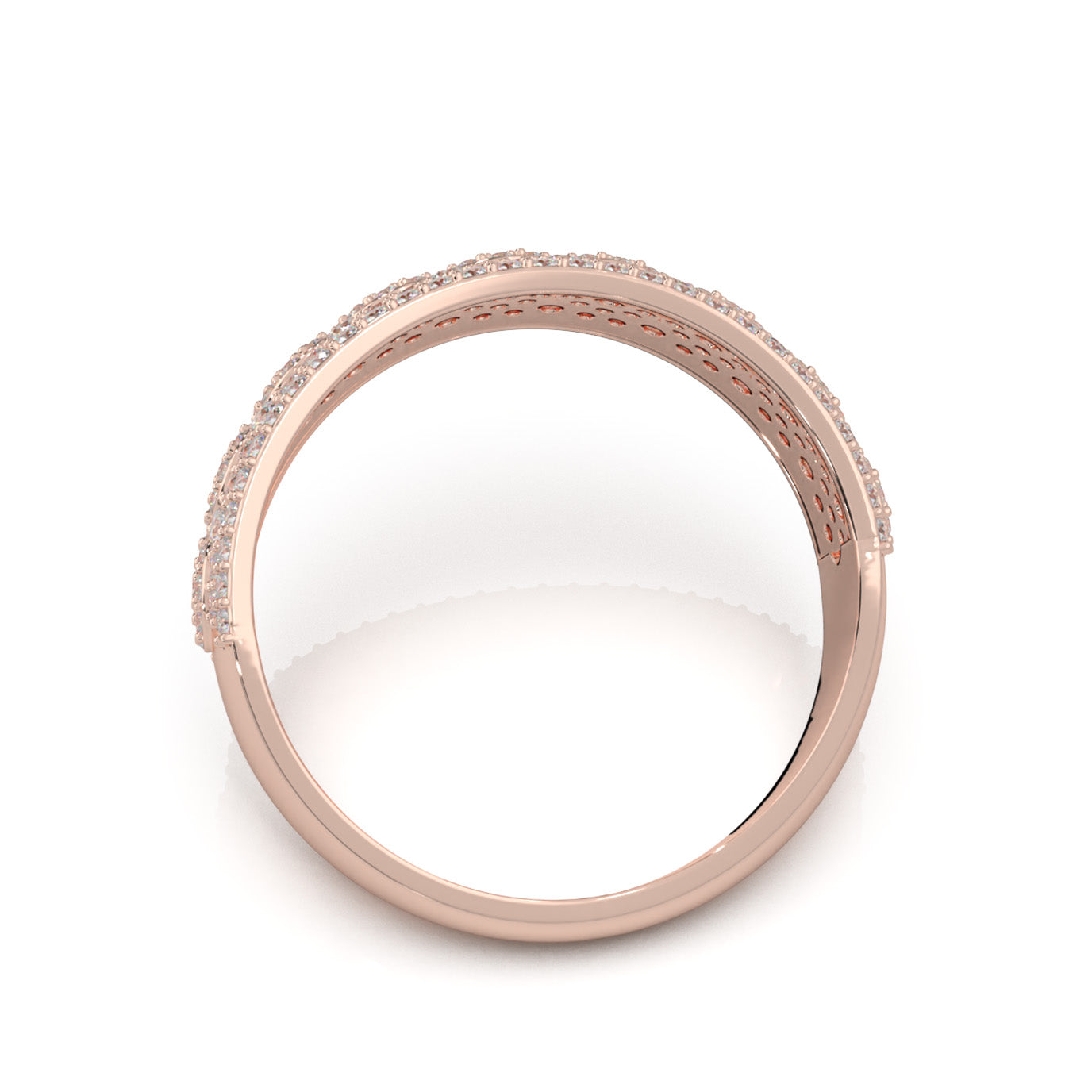 1.50 ct Natural Diamond Wedding Bands in 14k Rose Gold