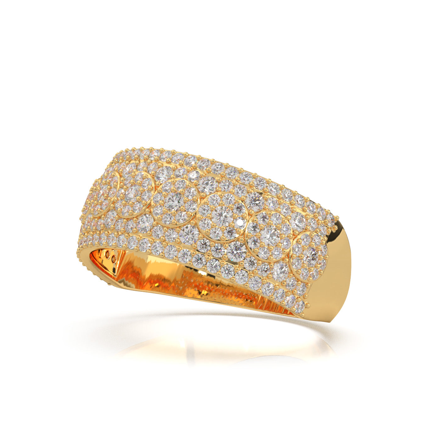 1.50 ct Moissanite Wedding Bands in 14k Yellow Gold