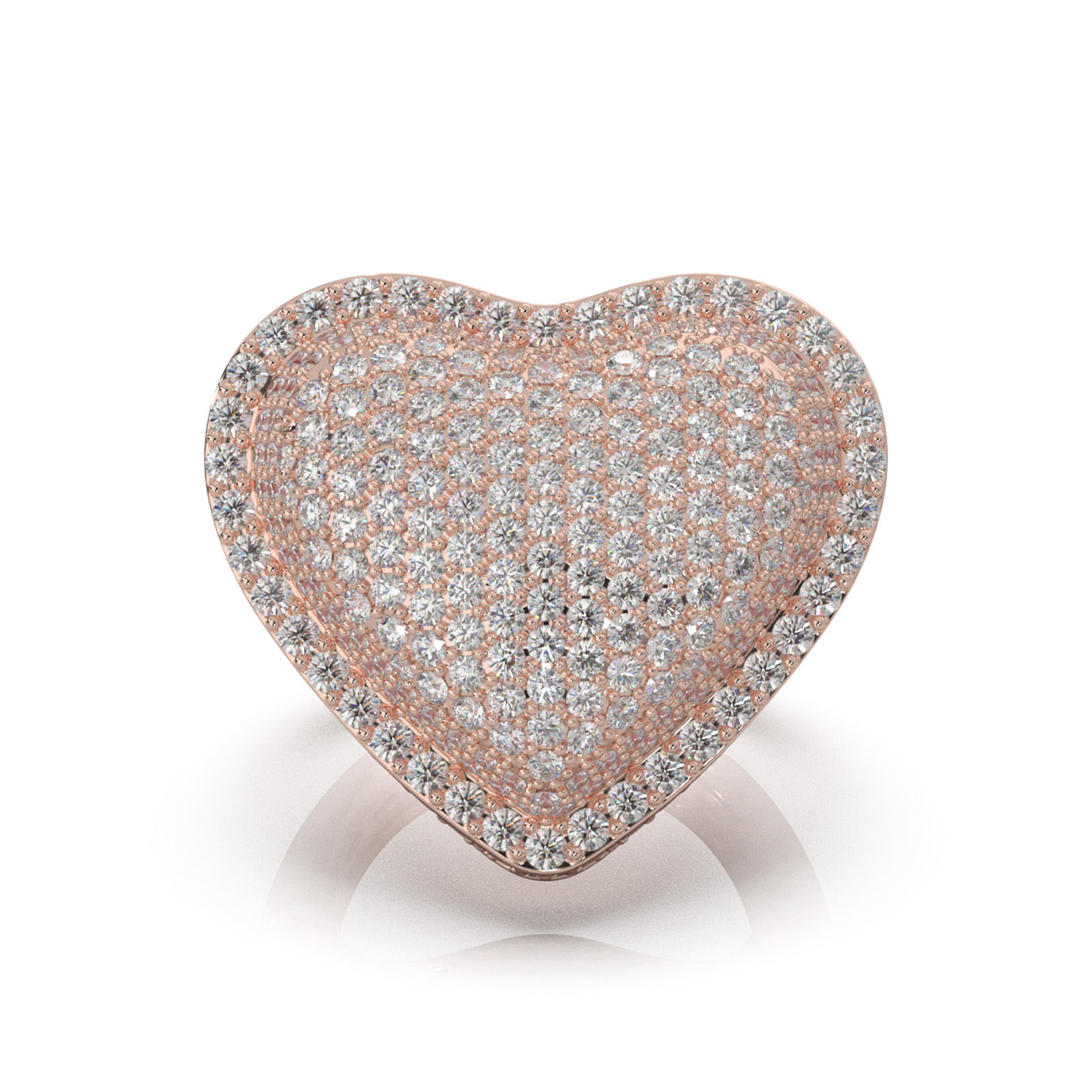 6.30 ct Moissanite Statement Mens Rings in 14k Rose Gold