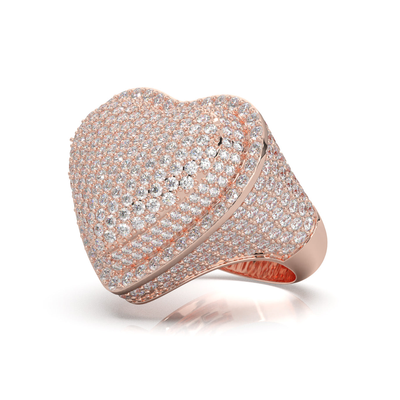 6.30 ct Lab Grown Diamond Statement Mens Rings in 14k Rose Gold