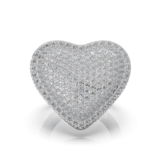 6.30 ct Natural Diamond Statement Rings in 14k White Gold