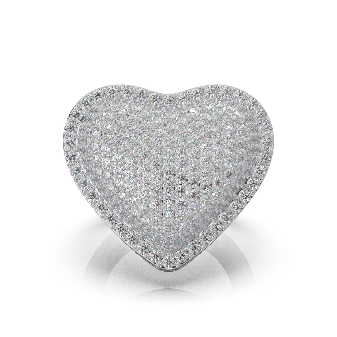 6.30 ct Moissanite Statement Mens Rings in 14k White Gold