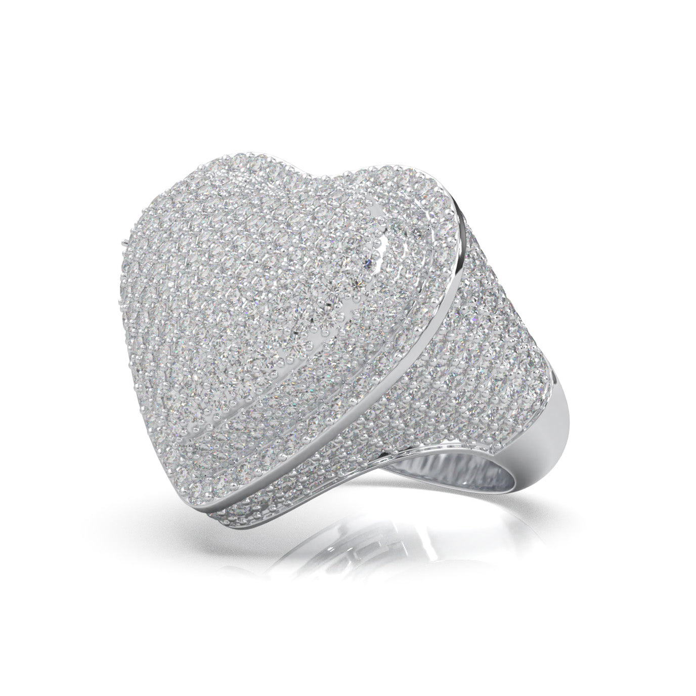 6.30 ct Moissanite Statement Mens Rings in 10k White Gold