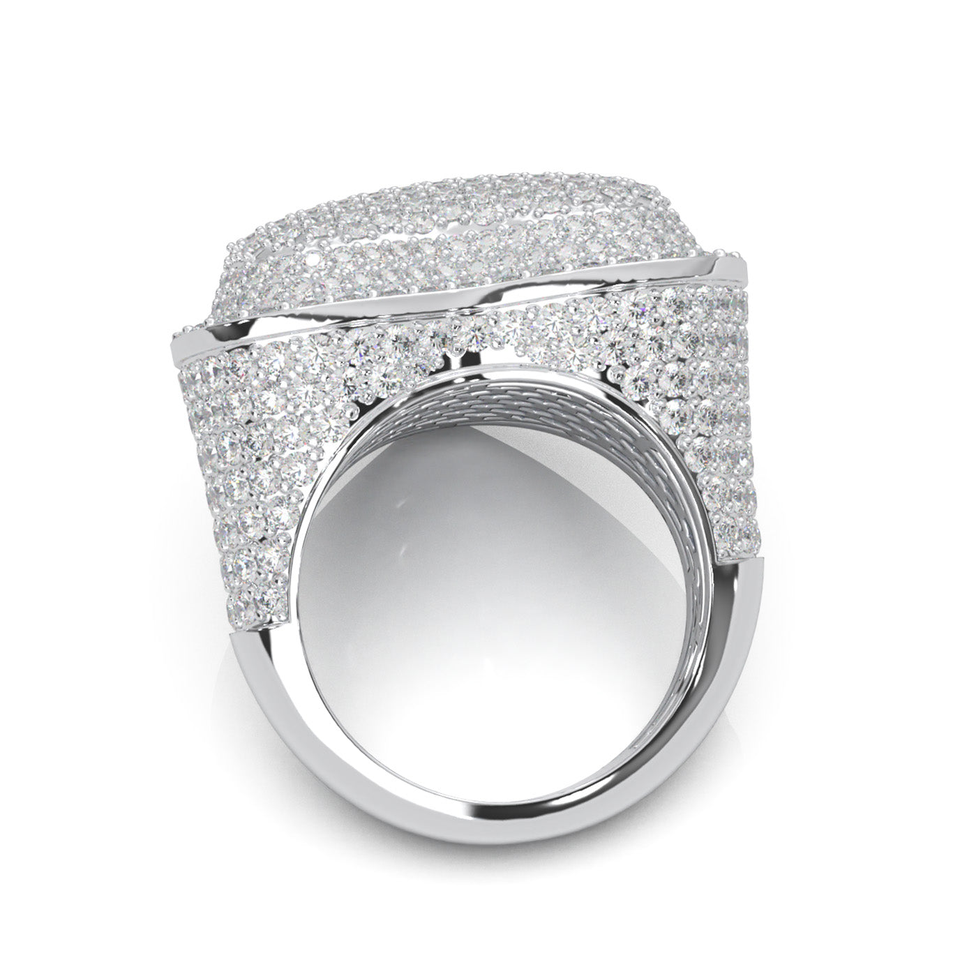 6.30 ct Moissanite Statement Mens Rings in 10k White Gold