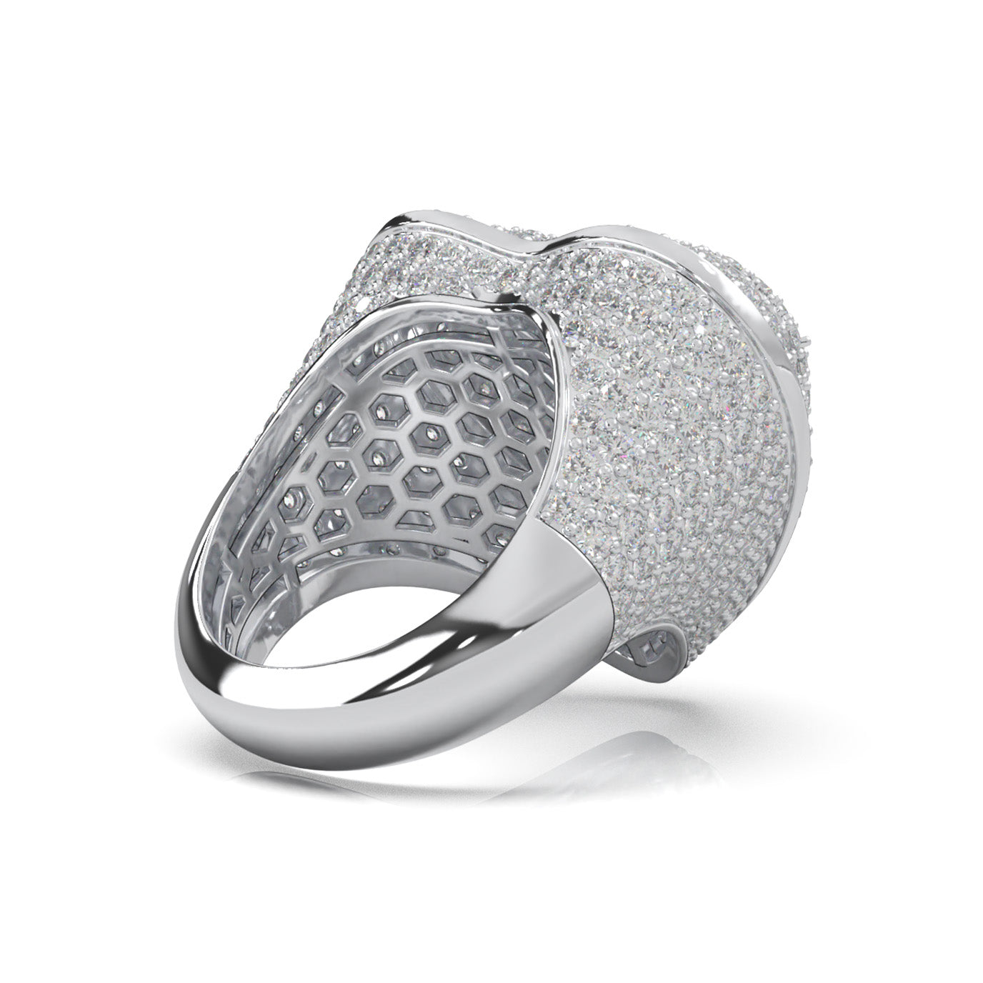 6.30 ct Moissanite Statement Mens Rings in 10k White Gold