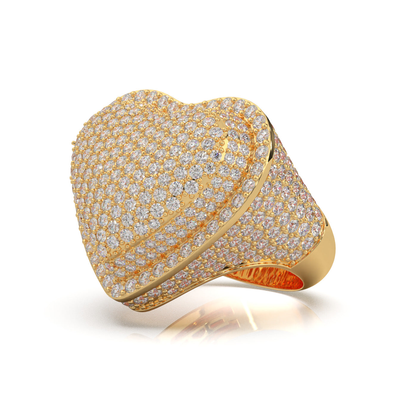 6.30 ct Lab Grown Diamond Statement Mens Rings in 14k Yellow Gold