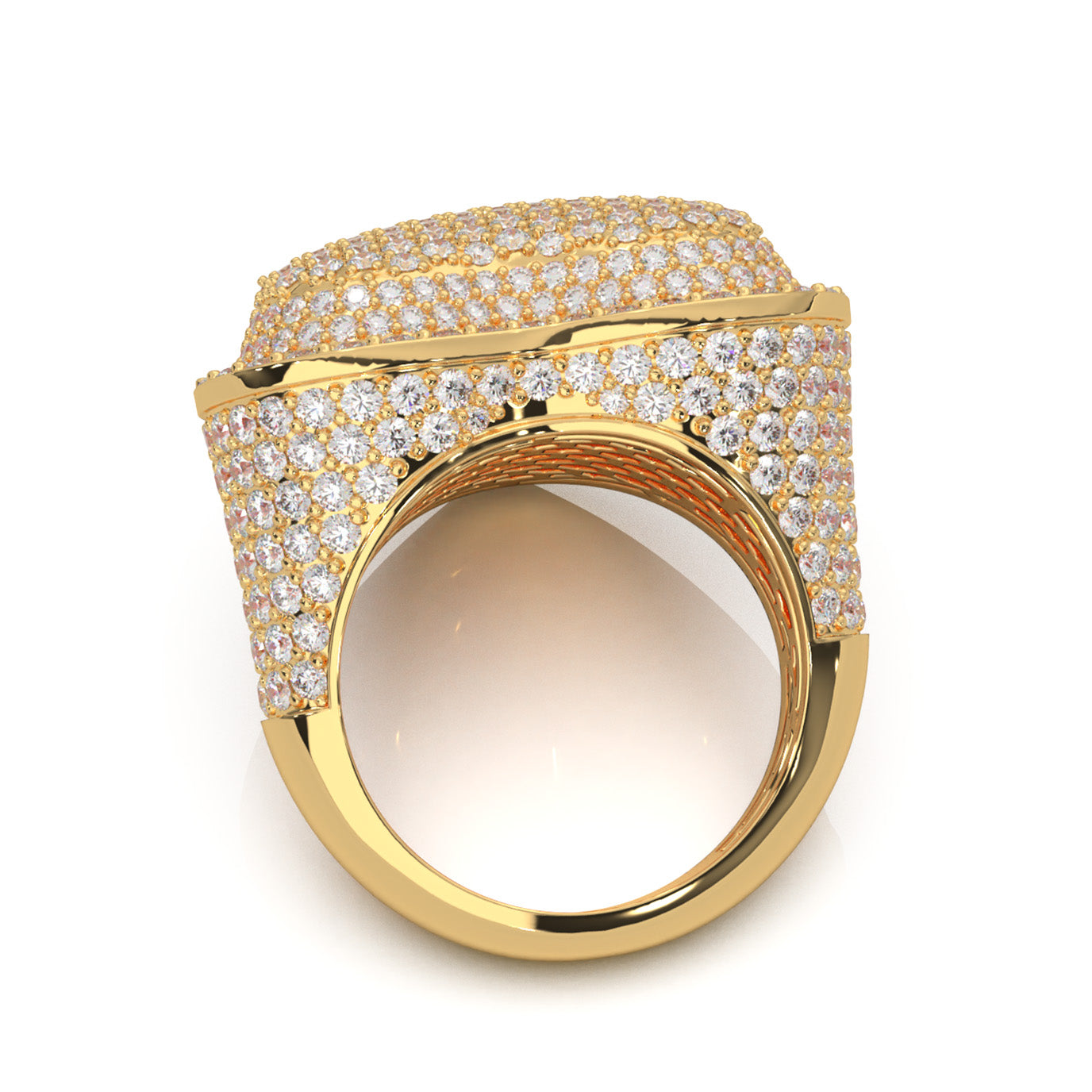 6.30 ct Lab Grown Diamond Statement Mens Rings in 14k Yellow Gold