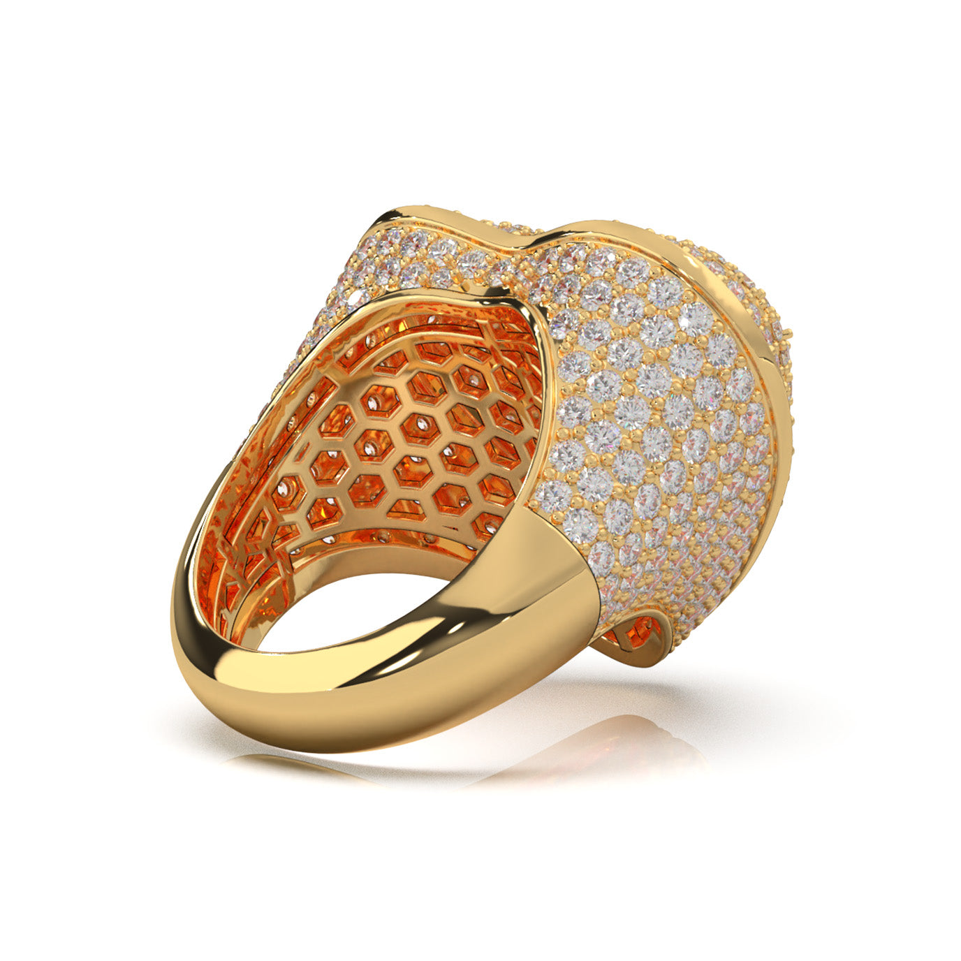 6.30 ct Lab Grown Diamond Statement Mens Rings in 14k Yellow Gold