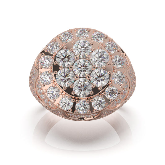 6.80 ct Natural Diamond Statement Rings in 14k Rose Gold