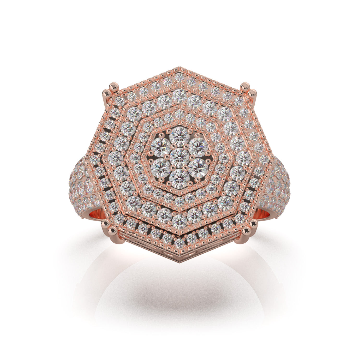 2.60 ct Natural Diamond Engagement Rings in 10k Rose Gold